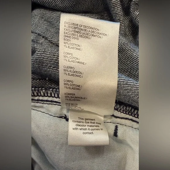 Maeve Anthropologie Wide Leg Pants Size Medium Dark Wash Pull On Striped - Picture 12 of 14